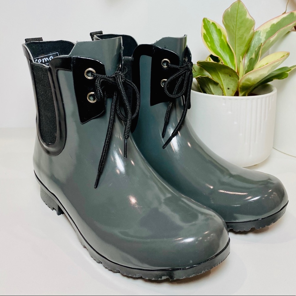 Roma Lace Up Rain Boots